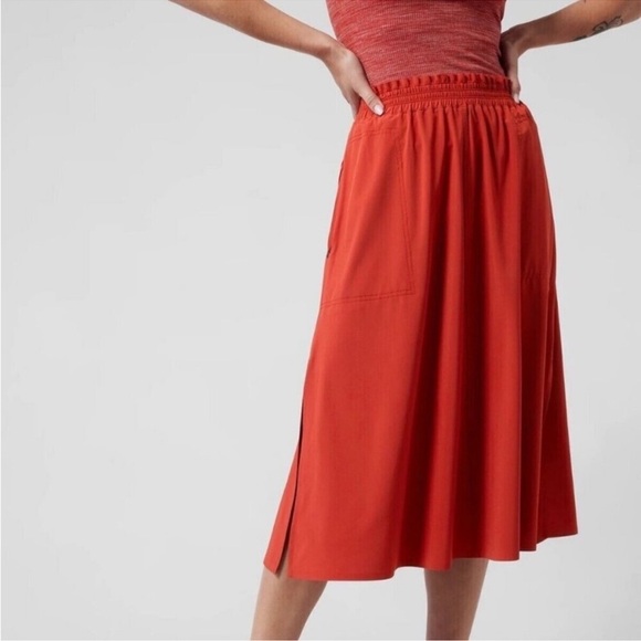 Athleta Dresses & Skirts - Athleta Jupe Savannah Midi Skirt Autumn Orange Size L